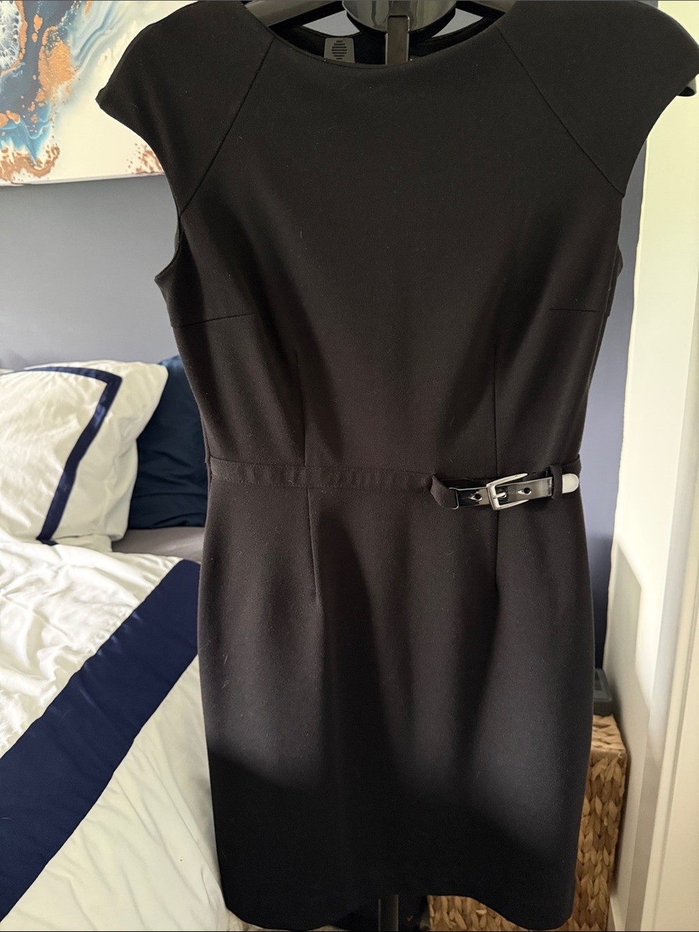 Jennifer Lopez Az 10 Black Belted Sheath Dress